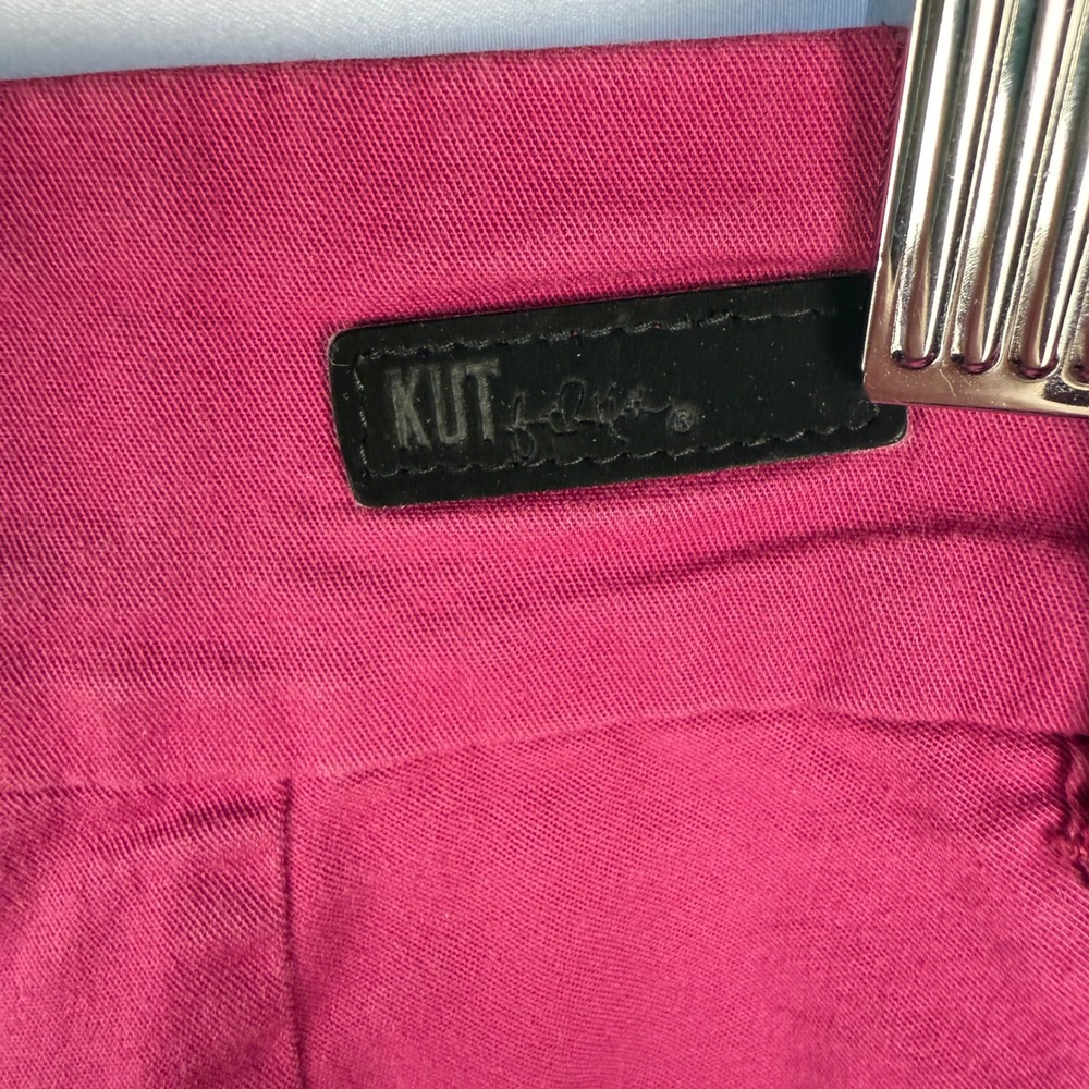 Kut from the Kloth Hot Pink Taylor Crop Trouser Pockets Ankle 12 Business Casual - Picture 6 of 11